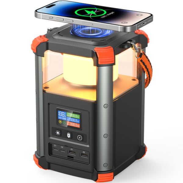 BLAVOR Portable Power Station 64,000mAh, 236.8Wh Outdoor Generator, 100W+65W USB C Two-Way Fast Charging Small Generator, 15W Wireless Power Bank with Camping Lantern for Camping, and Home Emergencies