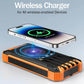 BLAVOR Solar Power Bank Wireless Charger 36000mAh Built in 4 Cables