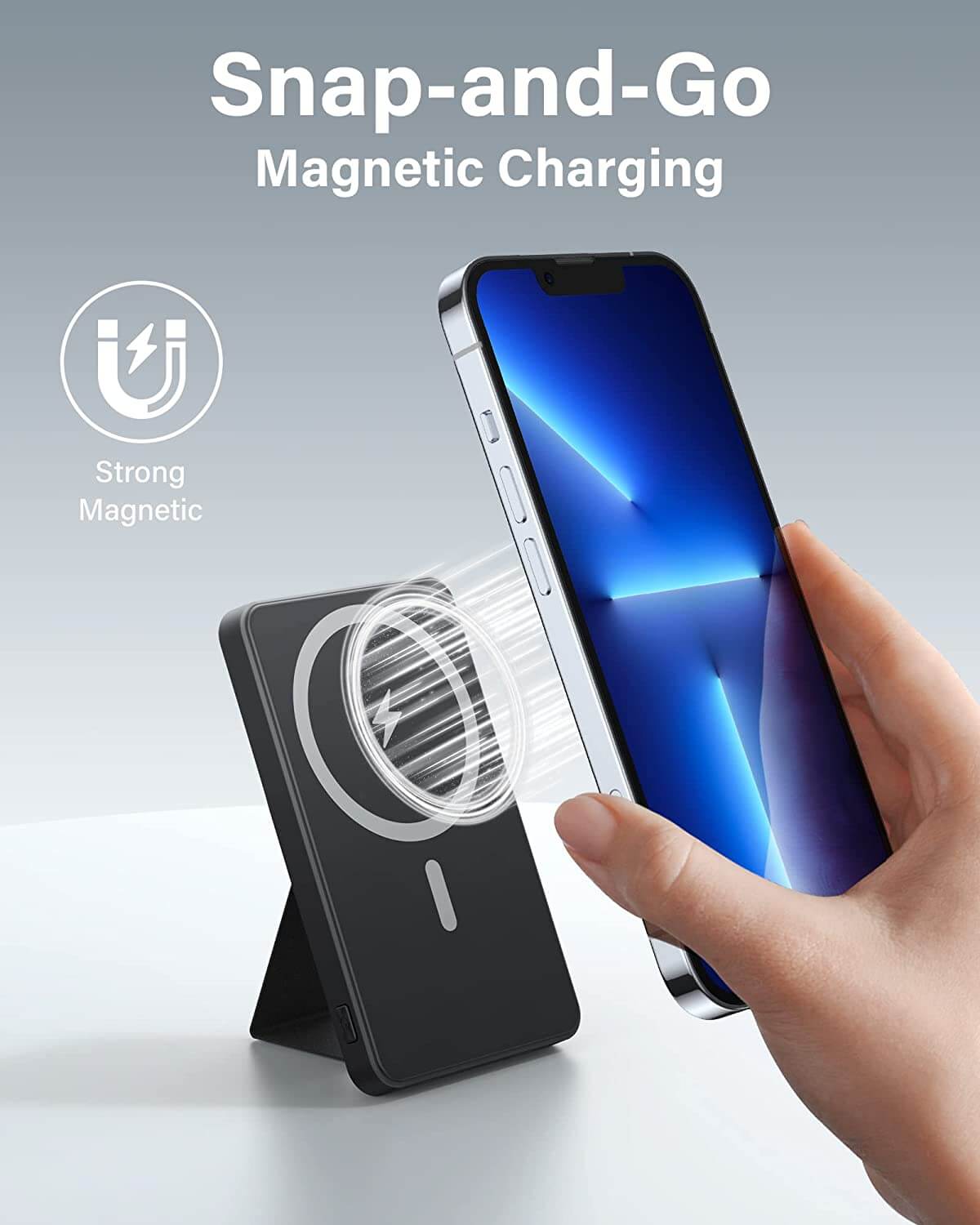 BLAVOR Magnetic Wireless Power Bank, Ultra-Thin 5000mAh Portable Charger Power Bank - Blavor