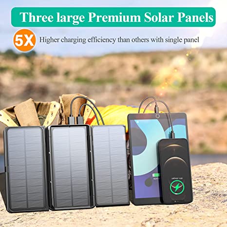 PN-W21 Solar power bank, foldable solar panel charger 10000 mAh - Blavor