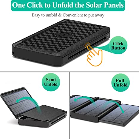 PN-W21 Solar power bank, foldable solar panel charger 10000 mAh - Blavor