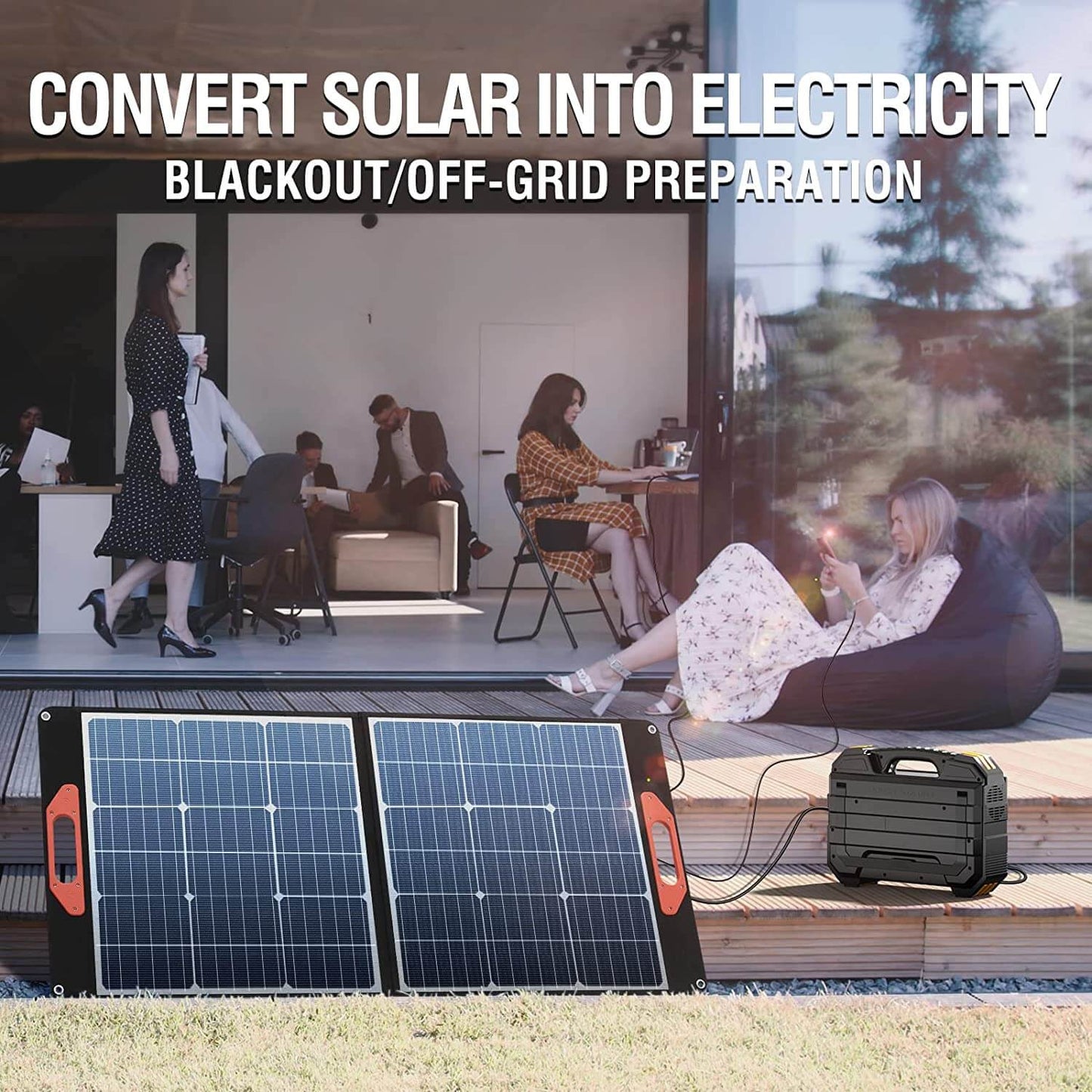 BLAVOR 100W Solar Panels PD 45W Fast Charger QC3.0 Solar Battery Charger