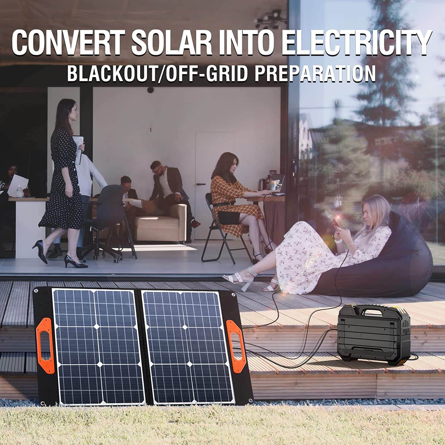 BLAVOR 60W Solar Panels PD 45W Fast Charger QC3.0 Solar Battery Charger - Blavor