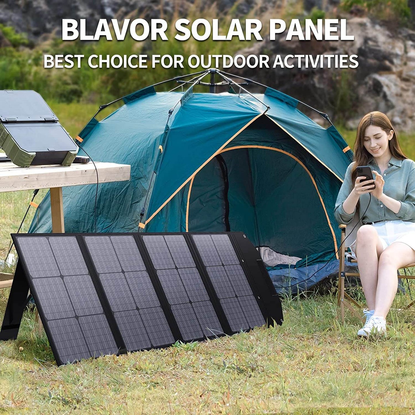 BLAVOR 120W Portable Solar Panels PD45W QC3.0 Fast Solar Charger - Blavor