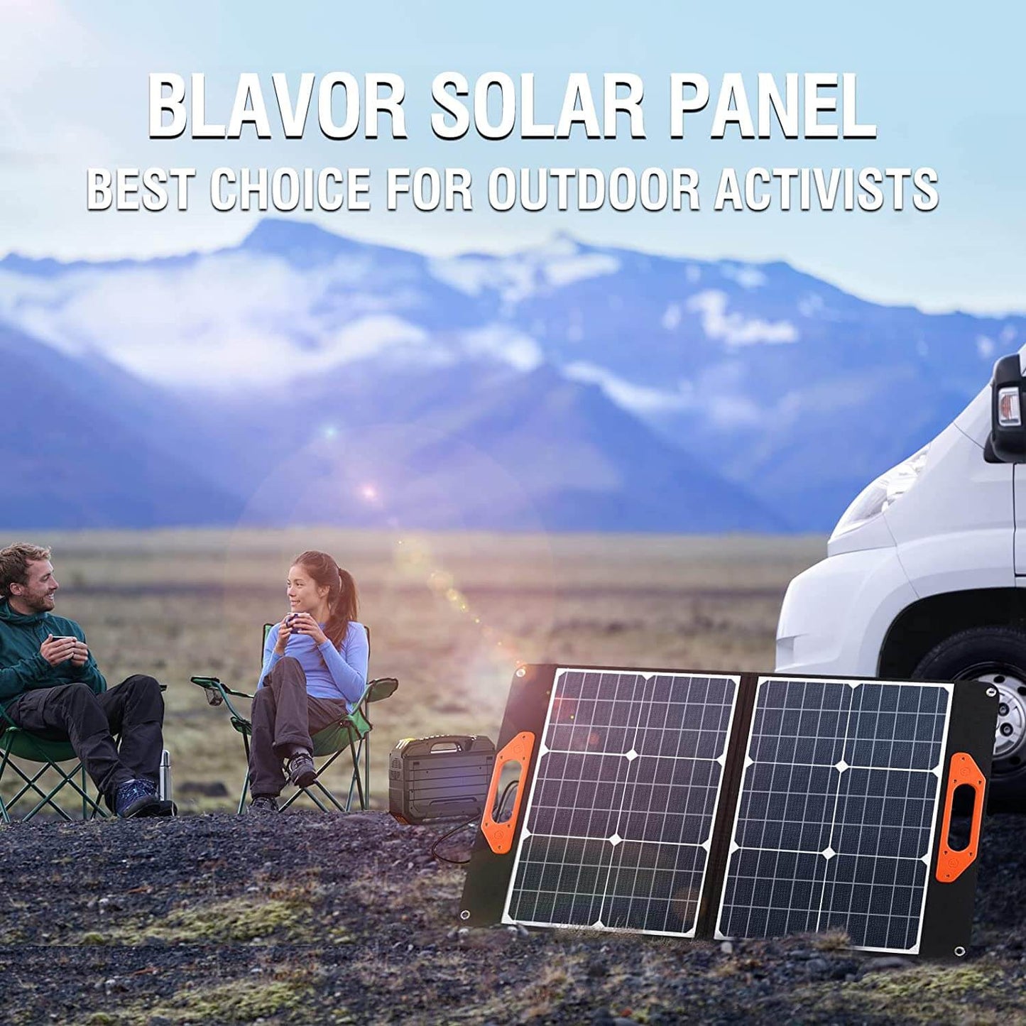 BLAVOR 60W Solar Panels PD 45W Fast Charger QC3.0 Solar Battery Charger