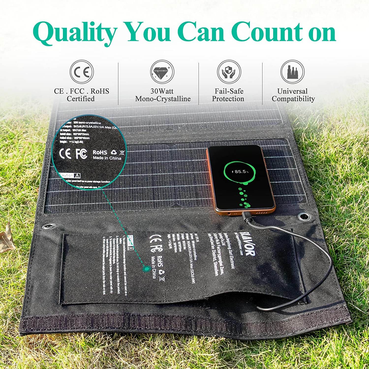 tilskuer knus toilet BLAVOR Premium Monocrystalline Solar Panels 30W